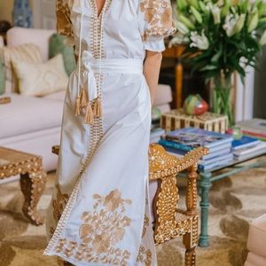 Short Sleeve Coatue Caftan-Camel